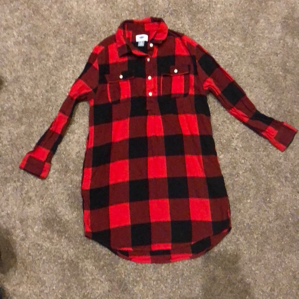 Girls Old Navy Buffalo Plaid shirtdress medium